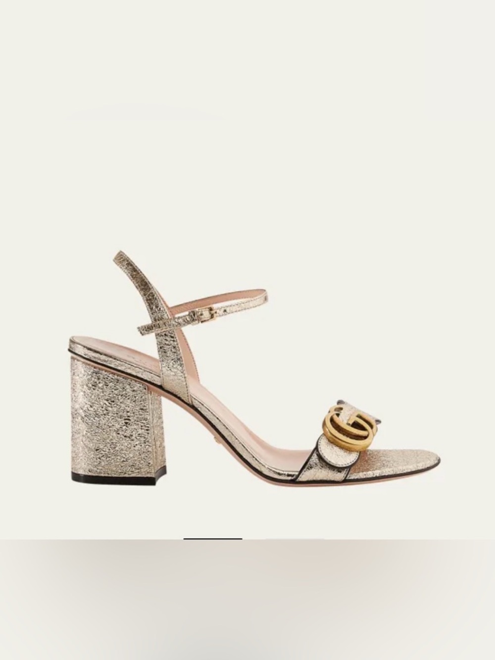 Gucci Marmont Gold Metallic Heeled Sandals
